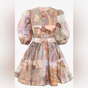 Zimmermann The Kaleidoscope Puff Sleeve Mini Dress
